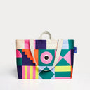 Geometrik Desenli Kanvas Çanta