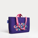 Krem & İndigo Kanvas Çanta