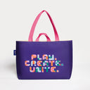 Krem & İndigo Kanvas Çanta