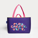 Sarı & İndigo Kanvas Çanta