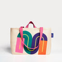 Krem & İndigo Kanvas Çanta